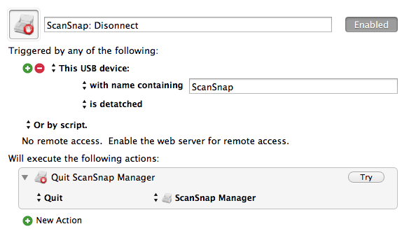 ScanSnap / Disconnect